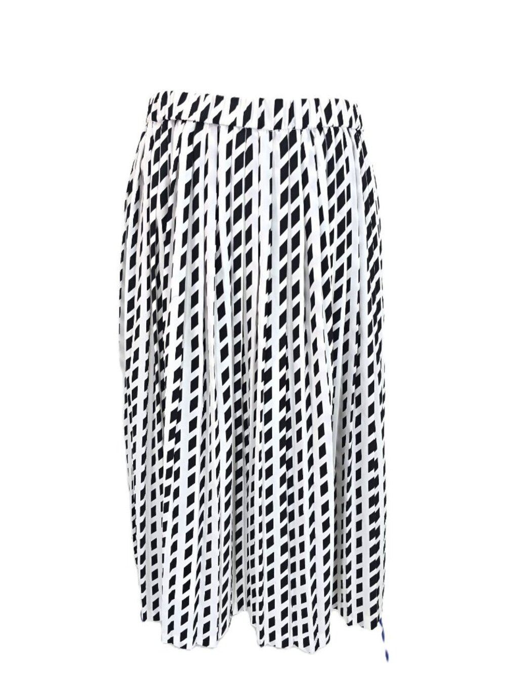 Banana Republic Pleated Midi Circle Skirt Black & White Diamond Women Size S